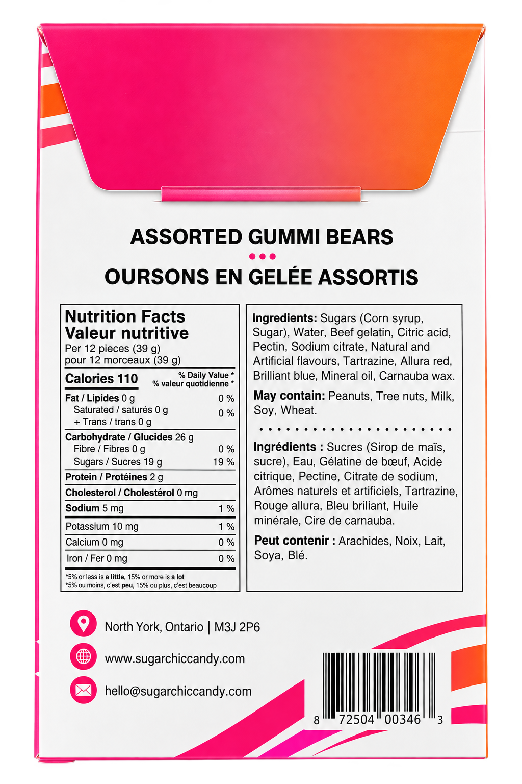 Sugar Chic Assorted Gummi Bears 120g