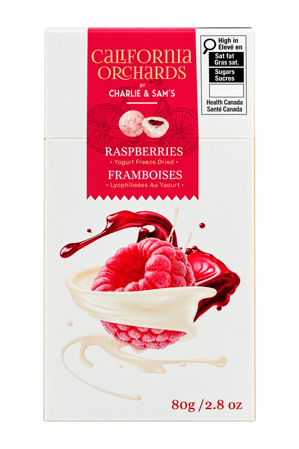 California Orchards by Charlie & Sam's Yogurt Freeze-Dried Raspberries 80g
