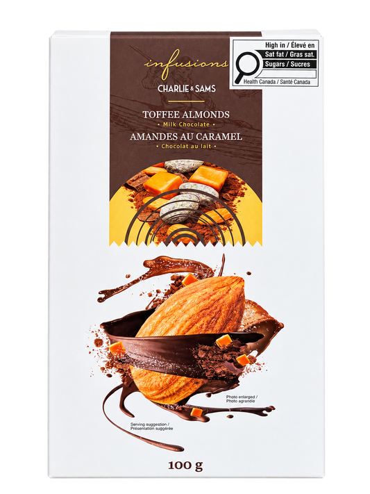 Infusions by Charlie & Sam's Milk Chocolate Toffee Almonds 100g